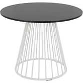 Canary Cosmo Dining Table in White Metal & Black MDF